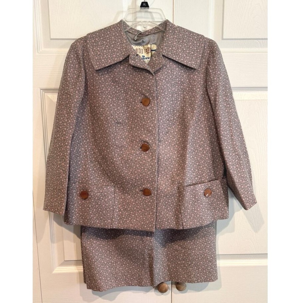 Hong Zango VTG Womens Career Floral Cottage Matching Skirt Suit Set Business